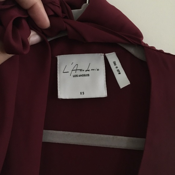 L’Academie | Maroon REVOLVE 70s Dress in Cabernet - Picture 5 of 7